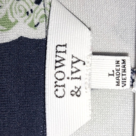 Crown & Ivy Black Dress with Pink and Green Tropical Print Size Large - Picture 3 of 10